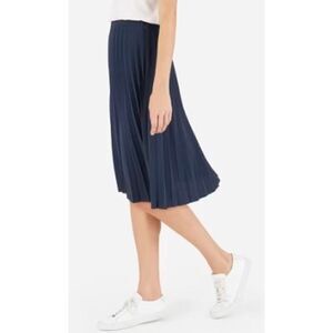 Everlane Navy The Pleated Skirt Sz. 0